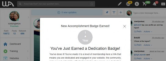 Earned the 1-Year Dedication Badge! :)