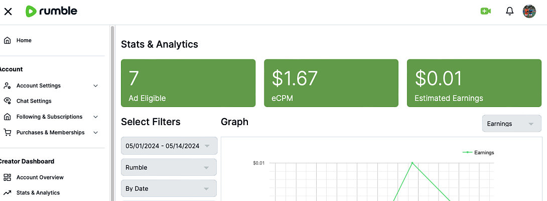 Earned My First CENT on Rumble! Watch out!