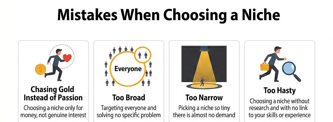 Most common mistakes made when choosing a niche 