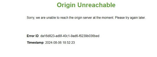 Origin Unreachable