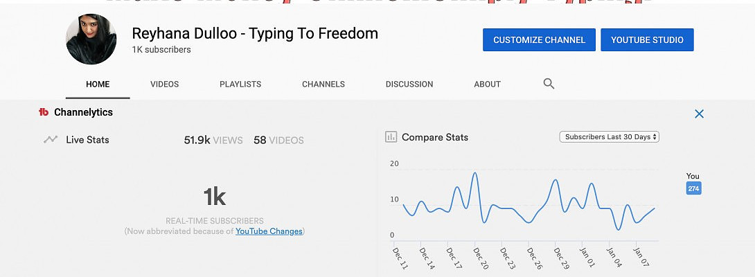 I did it! 1000 Youtube Subscribers in 6 Months!