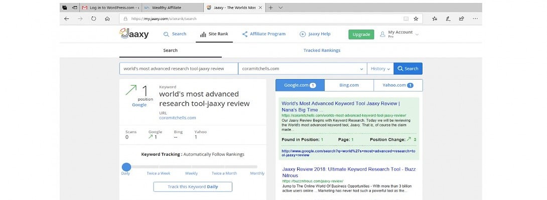 Yeah! indexed #1 on google and yahoo!