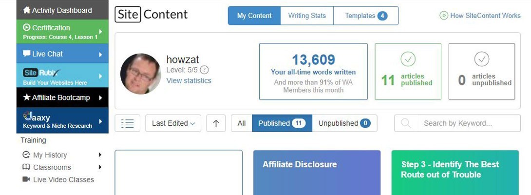 Use SiteContent to Motivate Yourself to Write