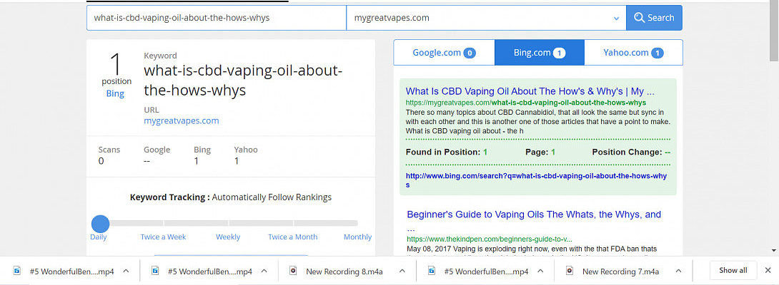 Bing & Yahoo Ranking