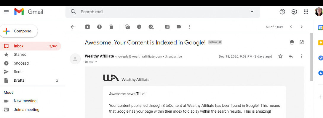 My Very First Content Google Indexed