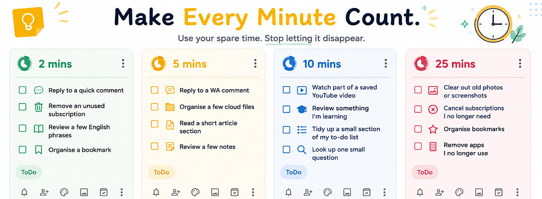 Got 2 Minutes? 5? 10? Here’s What to Do With Them