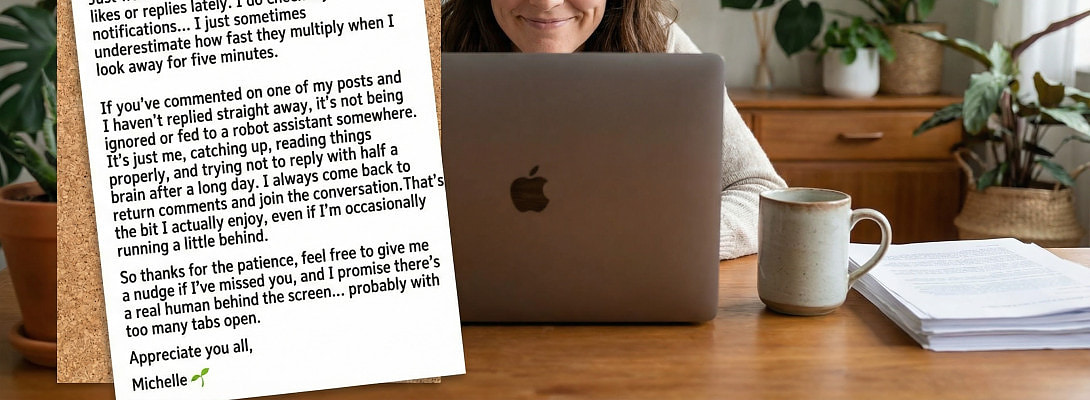 Popping in with a quick note (and a small confession)