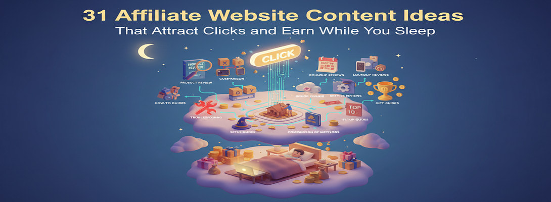 31 Affiliate Website Content Ideas That Attract Clicks and Earn While You Sleep