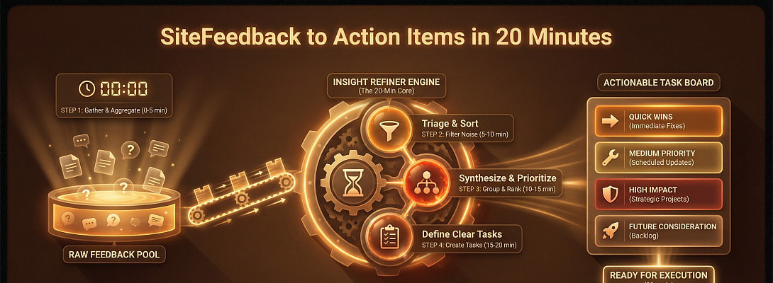 SiteFeedback to Action Items in 20 Minutes