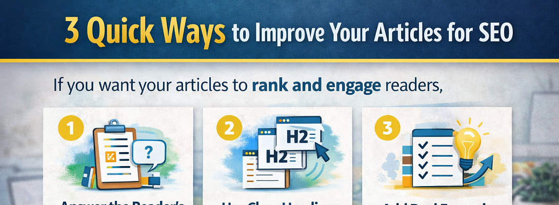3 Quick Ways to Improve Your Articles for SEO
