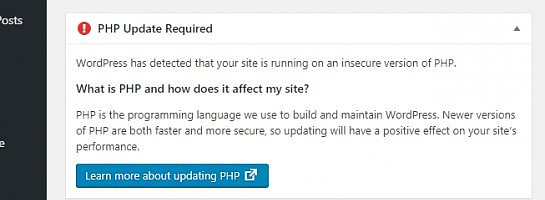 Advice on PHP Update Required Please Can we Ignore it?