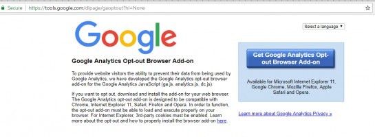 Privacy By Design Saves You Money: Google Analytics has an opt out browser add on