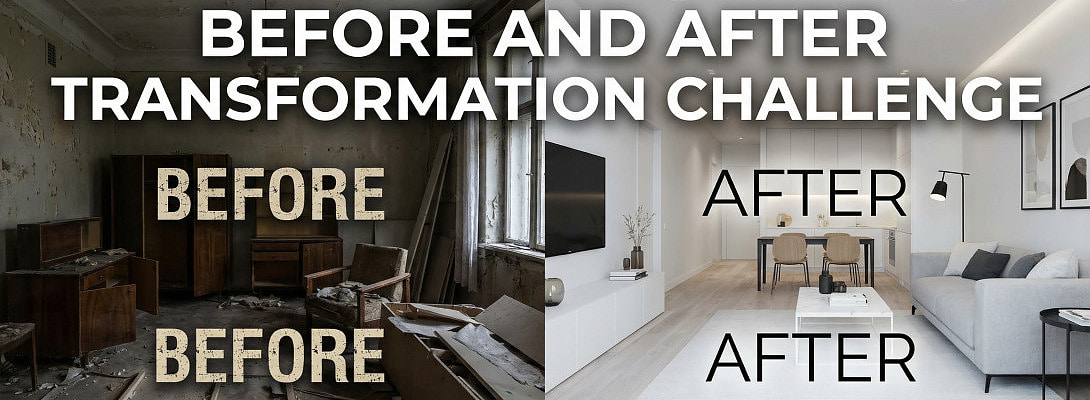 December Challenge #3: The Before and After Transformation Challenge (2,500 Dollars in Prizes)