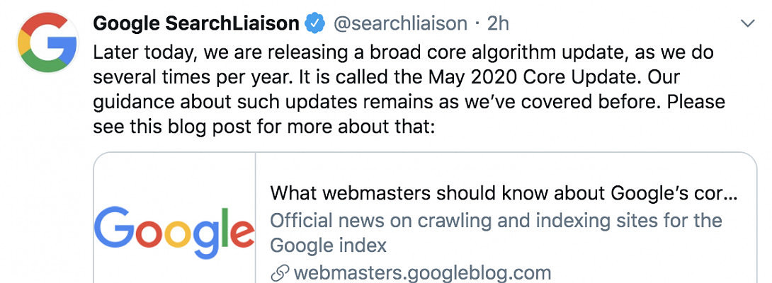 May 2020 Google Core Update - Changes & Info
