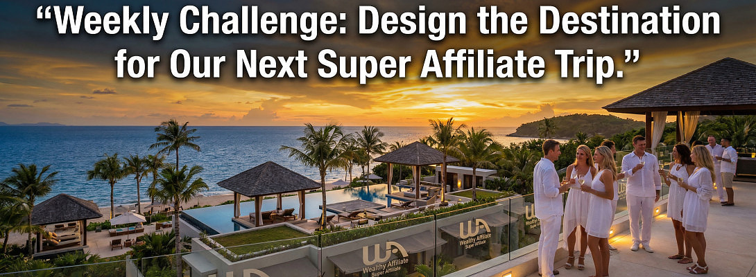 Weekly Challenge: Design the Destination for Our Next Super Affiliate Trip