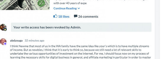 I Am Back From A Short Writing Ban At Wealthy Affiliate!