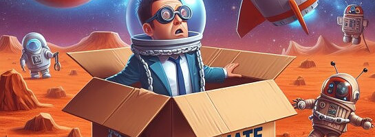 Affiliate marketer trapped in a box on mars