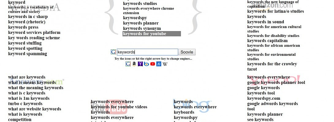 Multi-website keyword suggester: SOOVLE