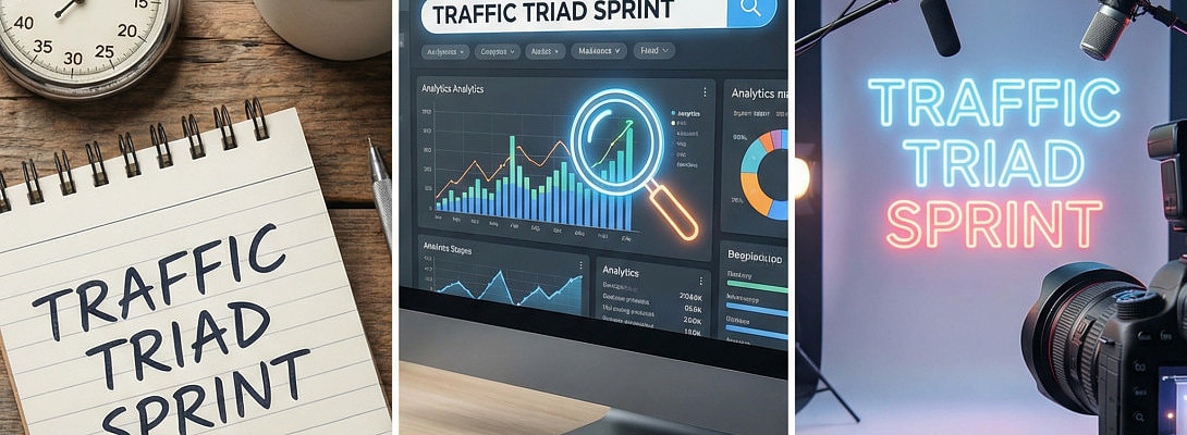 Traffic Triad Sprint: One Topic, Three Intents (Pinterest + SEO + YouTube)