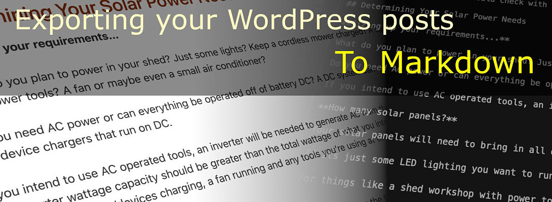 Exporting your WordPress posts to Markdown
