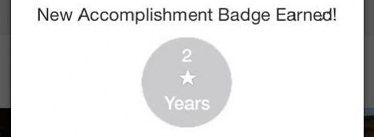 My 2 Year Dedication Badge!