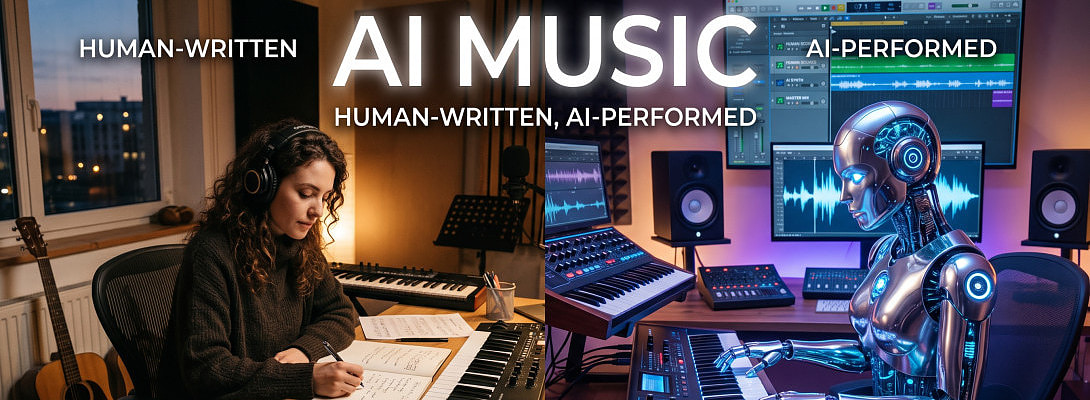 Human-Written Music AI-Performed - You Be the Judge ?