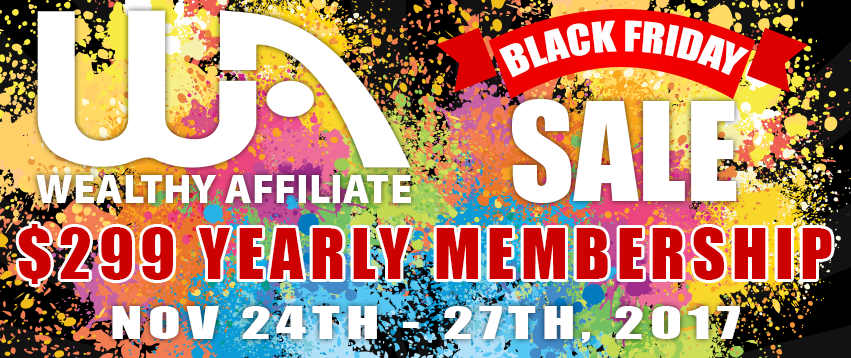 A picture showing Wealthy Affiliate's black friday deals. 